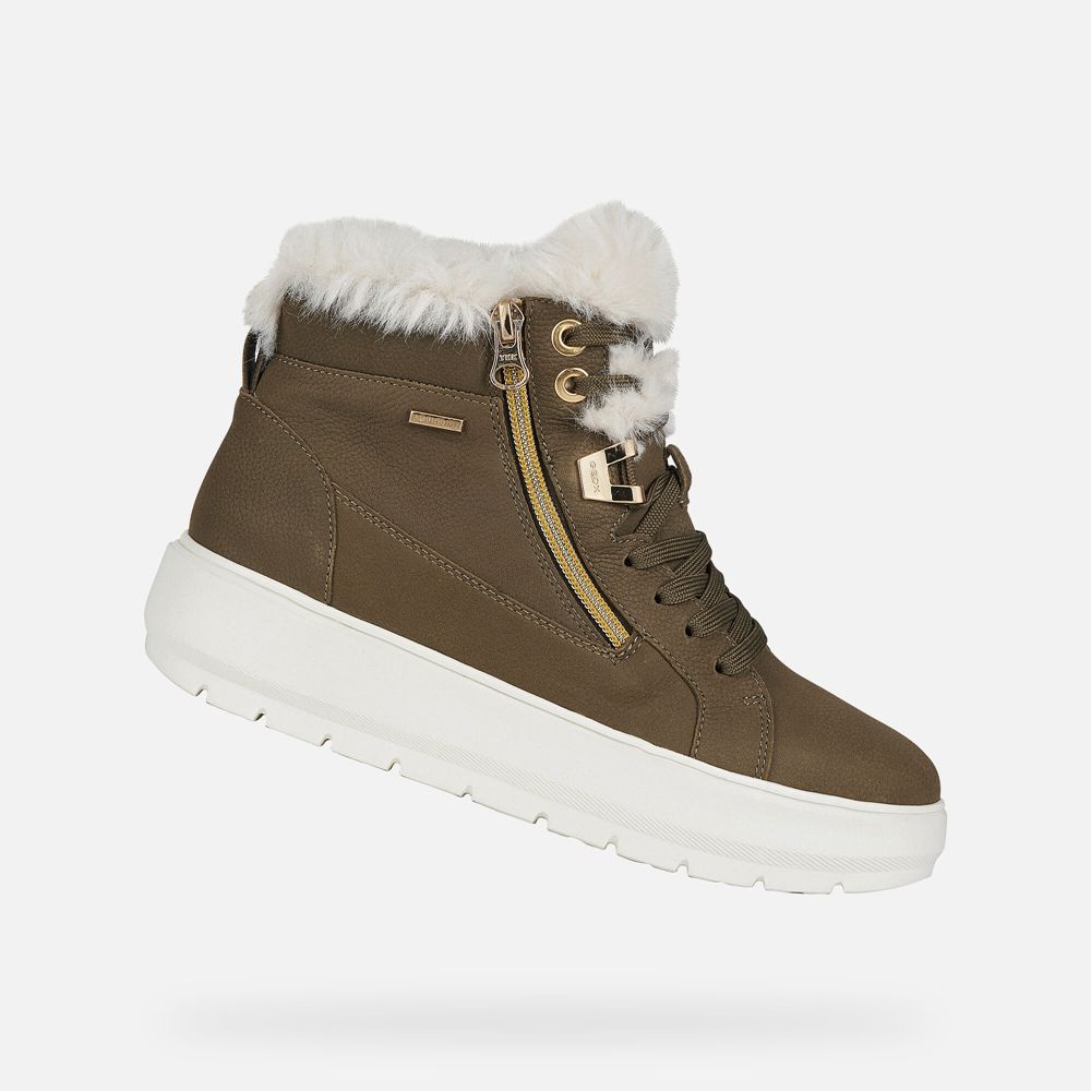 Geox Bayan Spor Ayakkabı Zeytin Yeşili/Beyaz - Kaula Abx - RGK-608734